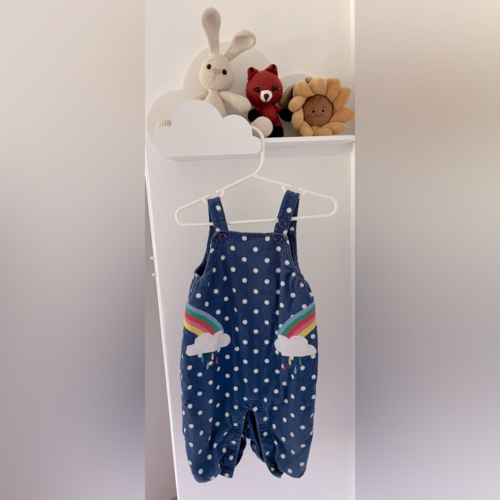 Infant Girl's Mini Boden Rainbow Corduroy Overalls, 6-9 months